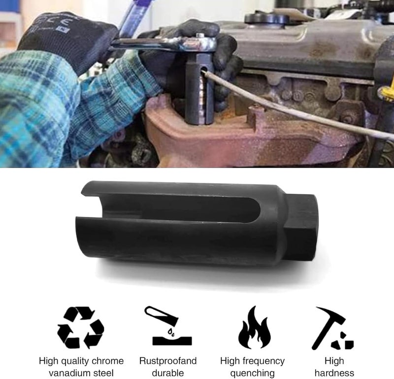Arwrilt Car Oxygen Sensor Socket, 7/8" (22mm) 6-Point O2 Sensor Wrench Removal Tool, Oxygen Sensor Tool with I-type Side Wire Gate, Universal Removal and Installation Sensor Socket for Cars (Black) - Image 5